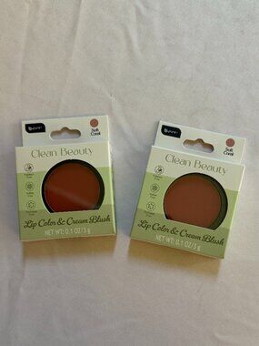 b. pure Clean Beauty Lip Color & Cream Blush, Soft Coral  Set of 2 Full Size